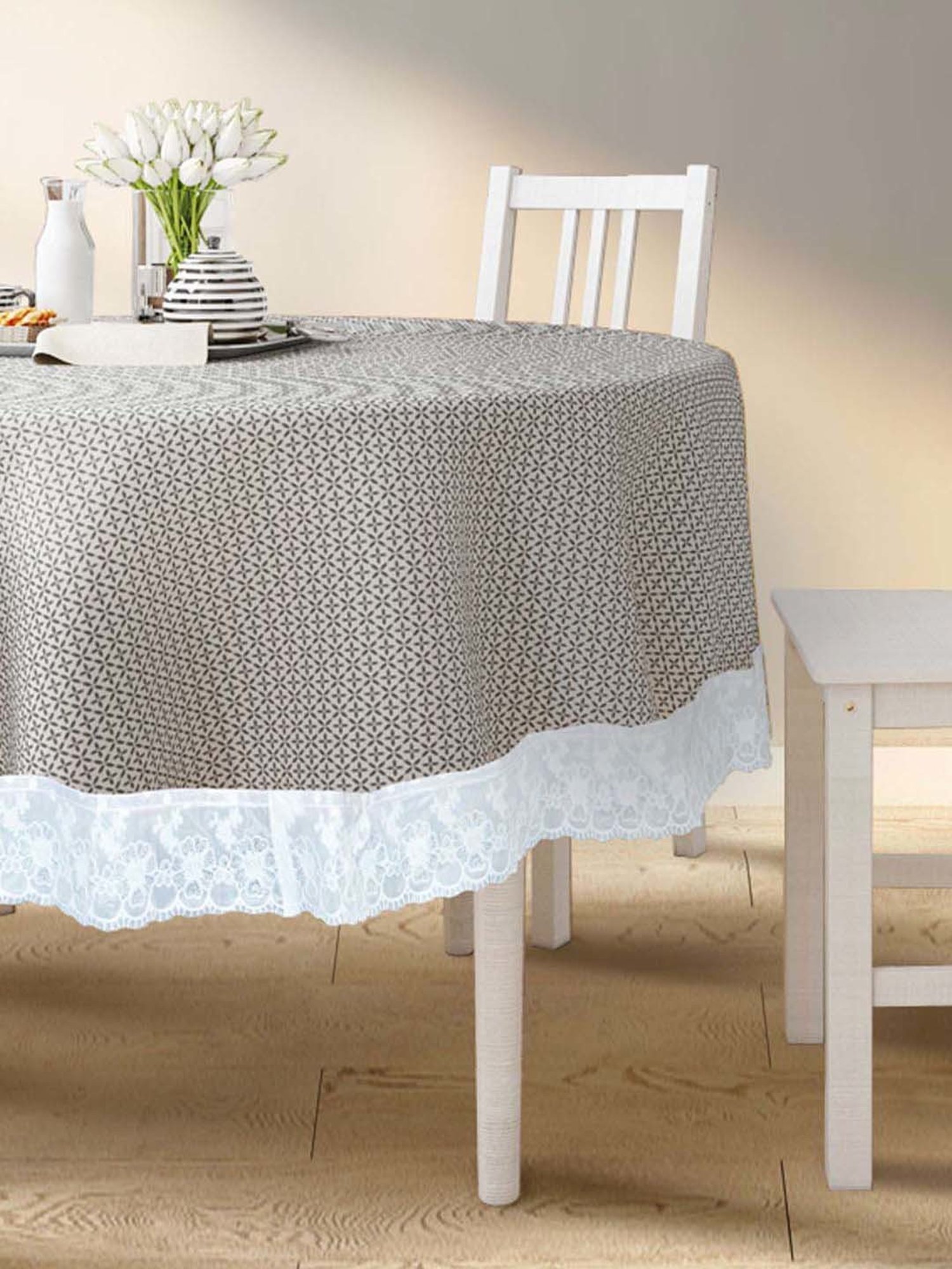 Bianca Classic Clear Grey Pvc 4 Seater Table Cloth