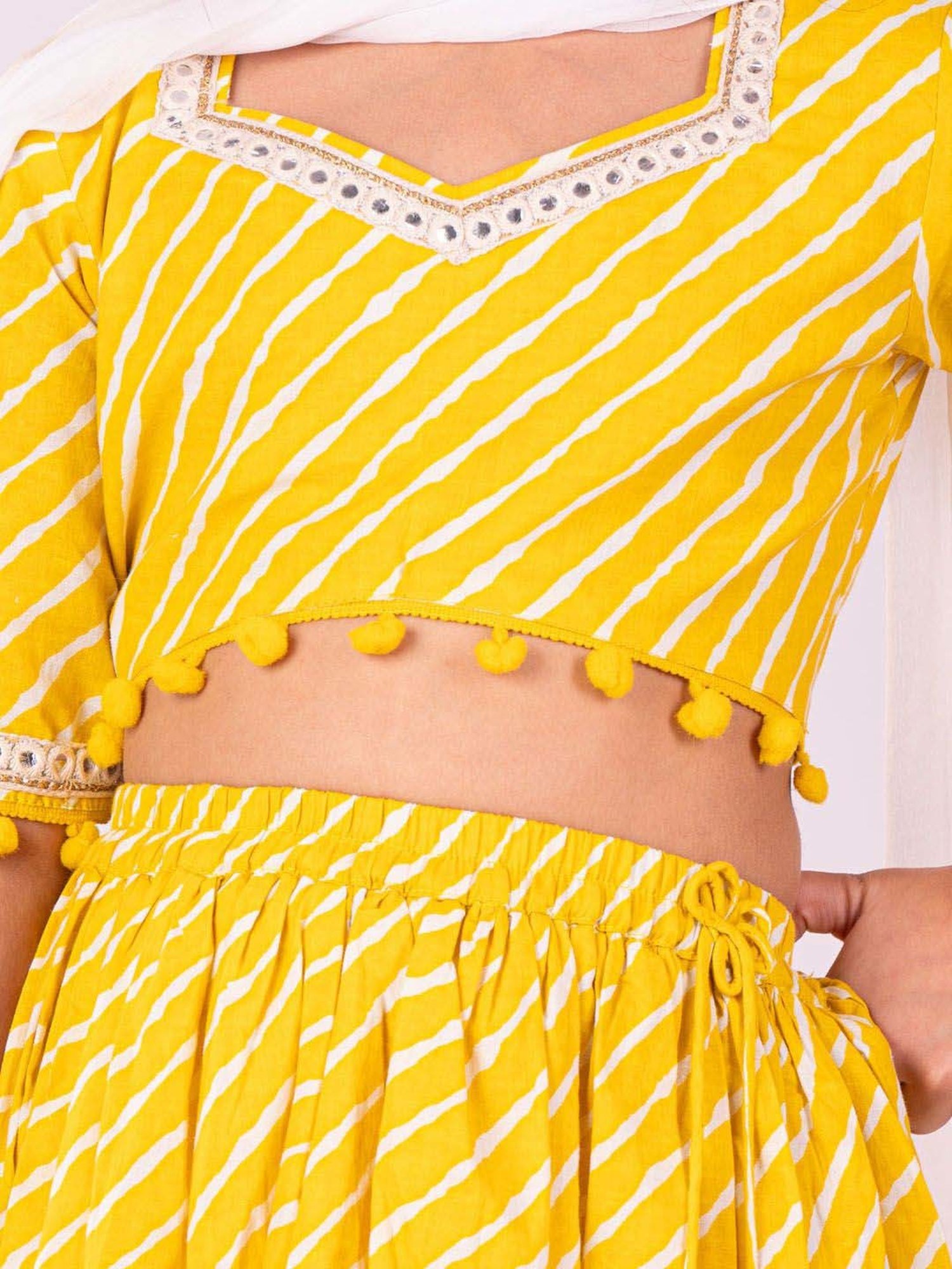 A Little Fable Kids Red & Beige Embellished Lehenga Choli