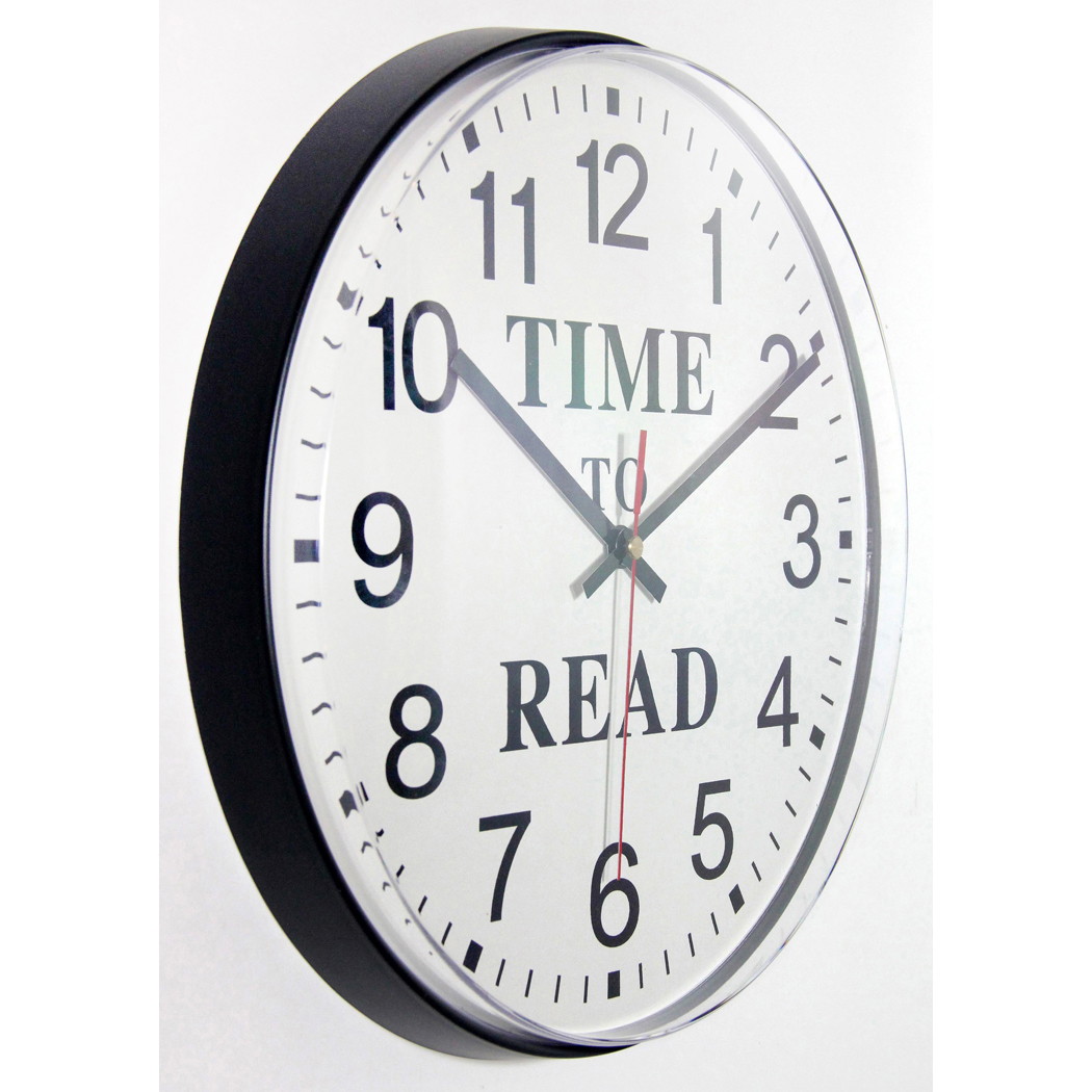 "Time to Read" 12 inch Wall Clock for Libraries, Schools, Office