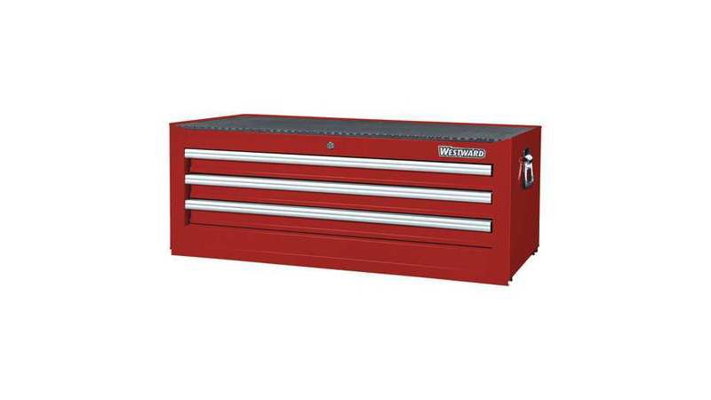 WESTWARD 49EV14 42"W Intermediate Chest 3 Drawers, Red, 18"D x 16"H