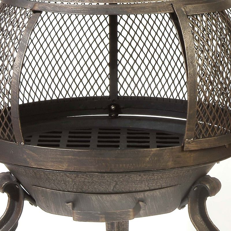 Kay Home Products 30199 Sonora Outdoor Wood Burning Cast Iron Metal Chimenea Fireplace Fire Pit