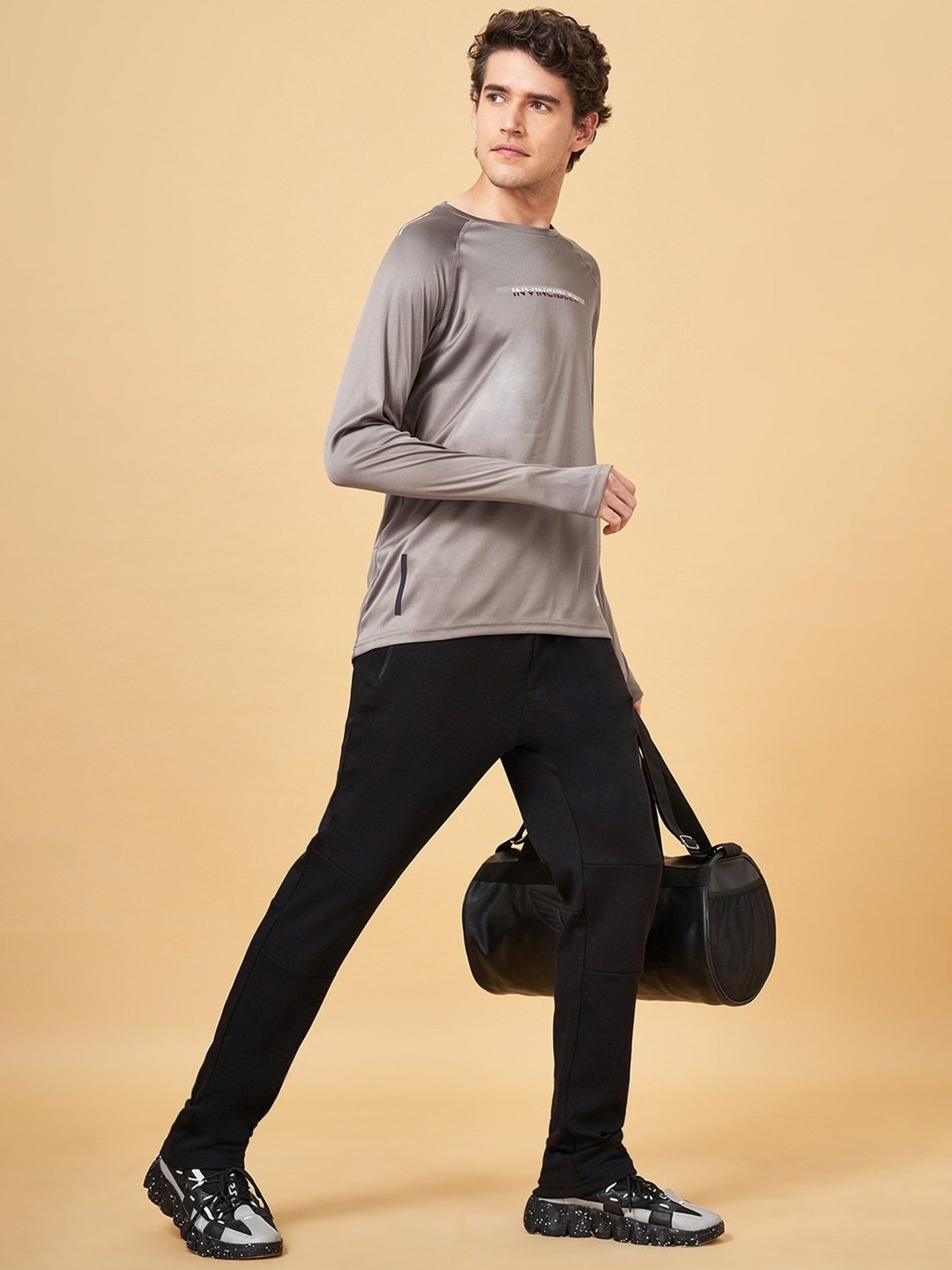 Ajile by Pantaloons Gray Slim Fit T-Shirt