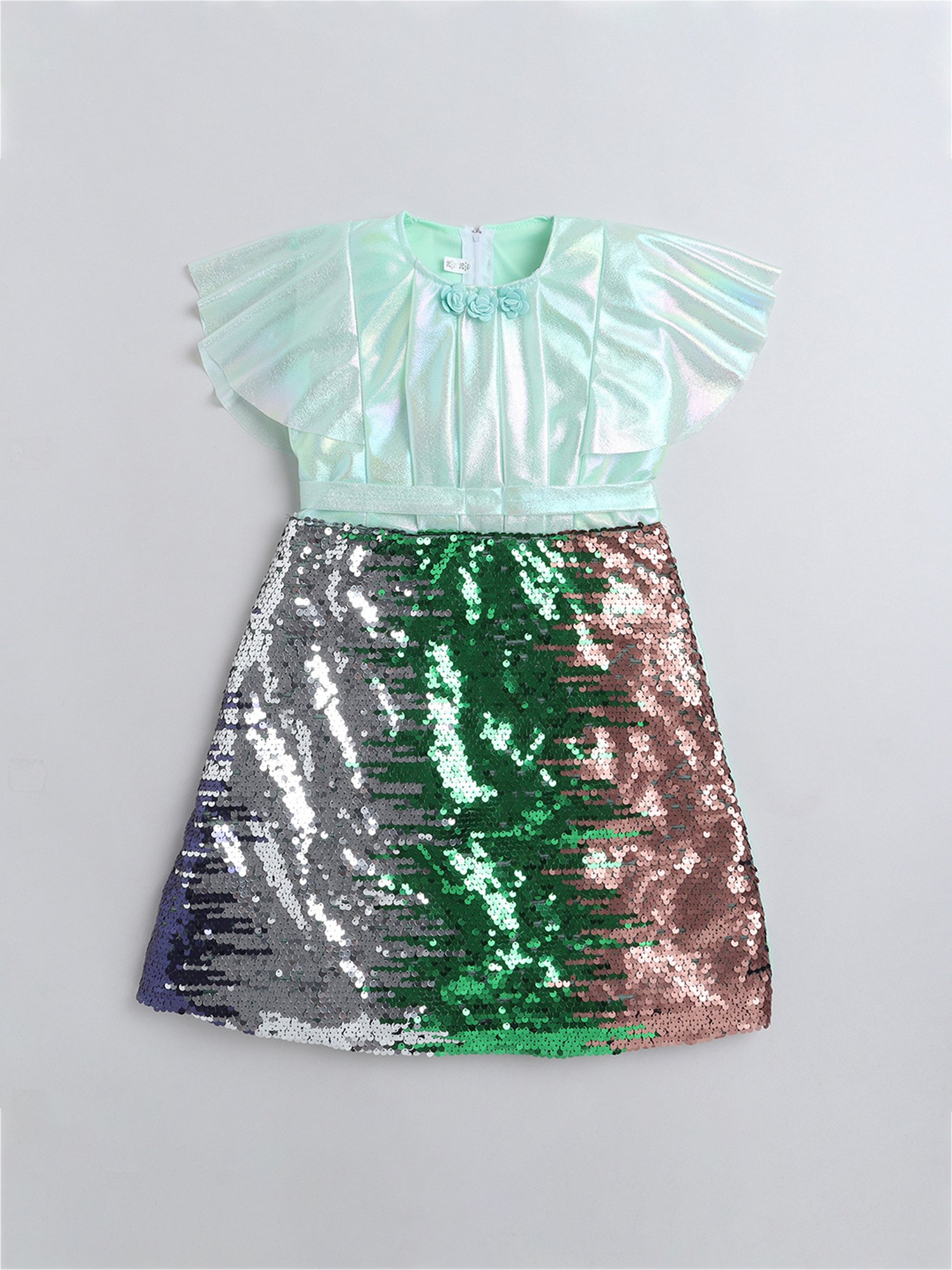 Many Frocks Kids Multicolor Embellished Dress