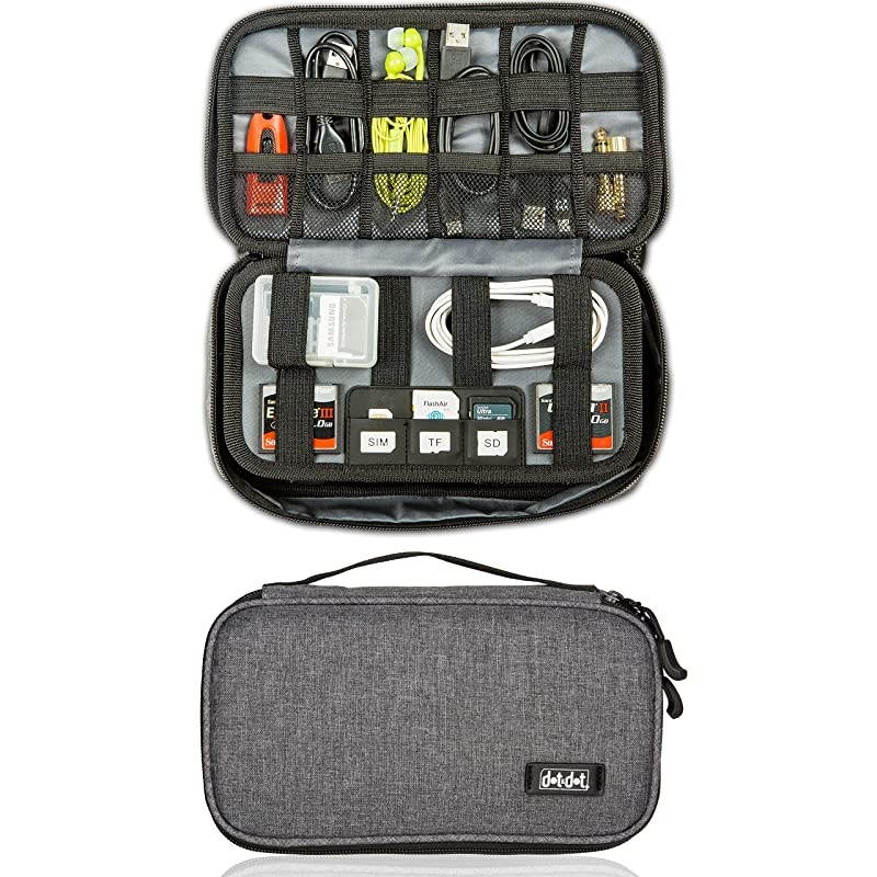 Organizer Travel Tech Case - Charge Cord, Slim Gadget, Charger Organizer Pouch Bag - Portable Cable Management Case