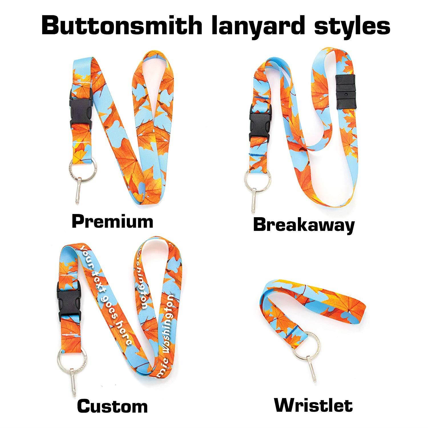 Buttonsmith Fall Leaves Premium Wristlet - Made in USA