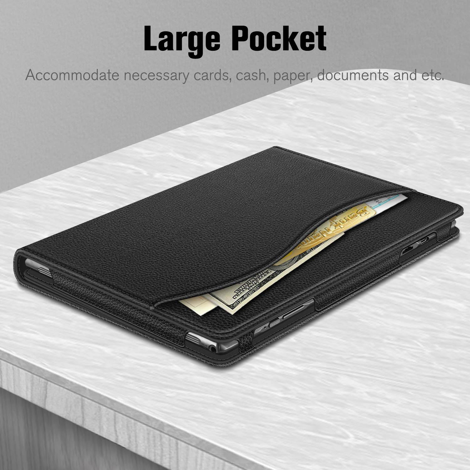 Fintie Case for VANKYO MatrixPad S10 10 inch Tablet - [Hands Free] Multiple Angle Viewing Folio Smart Stand Cover with Pocket for MatrixPad S10 10.1" HD Android Tablet (Black)