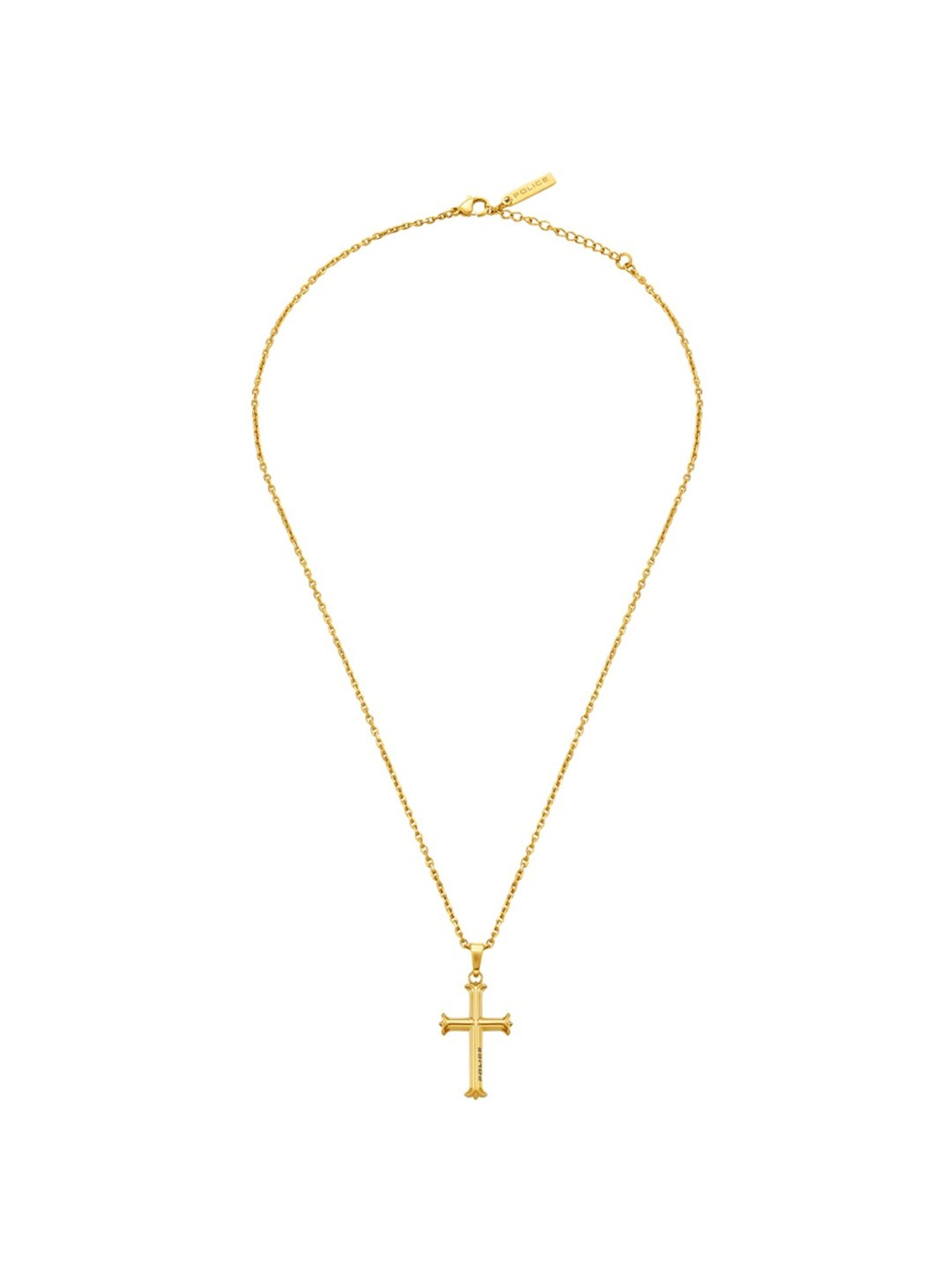 Police Gold-Plated Tacoma Ii Polished Cross Necklace for Men