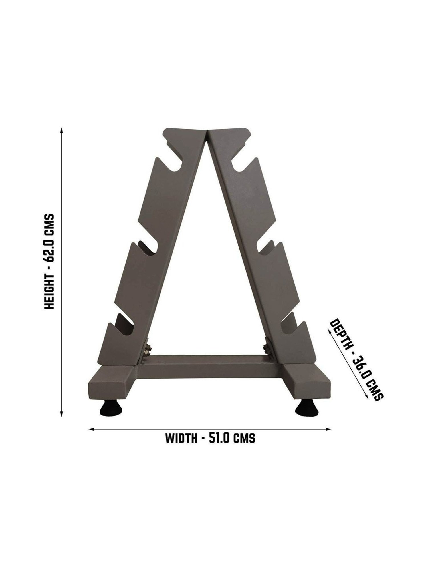 Protoner Heavy Duty Dumbbell Rack (Grey) Size - 61x35x13