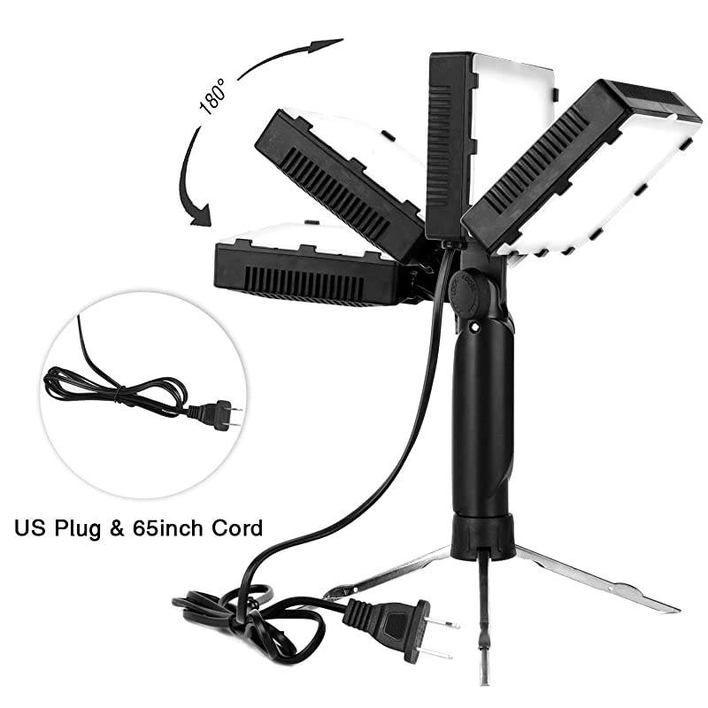 60 LED Continuous Portable Photography Lighting Kit for Table Top Photo Video Studio Light Lamp with Color Filters 4 Packs