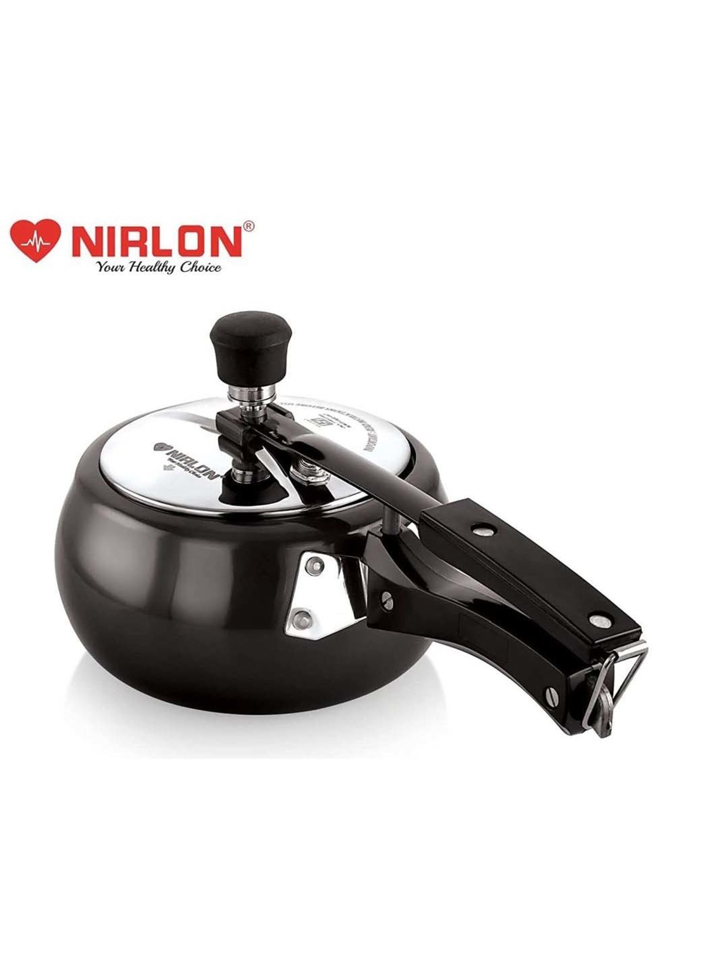 Nirlon Black Hard Anodised Induction Inner Lid Pressure Cooker (2 L)