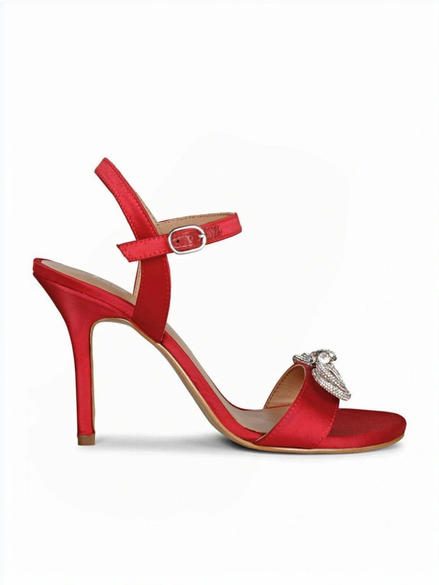 Saint G Women's Hayden Red Ankle Strap Stilettos