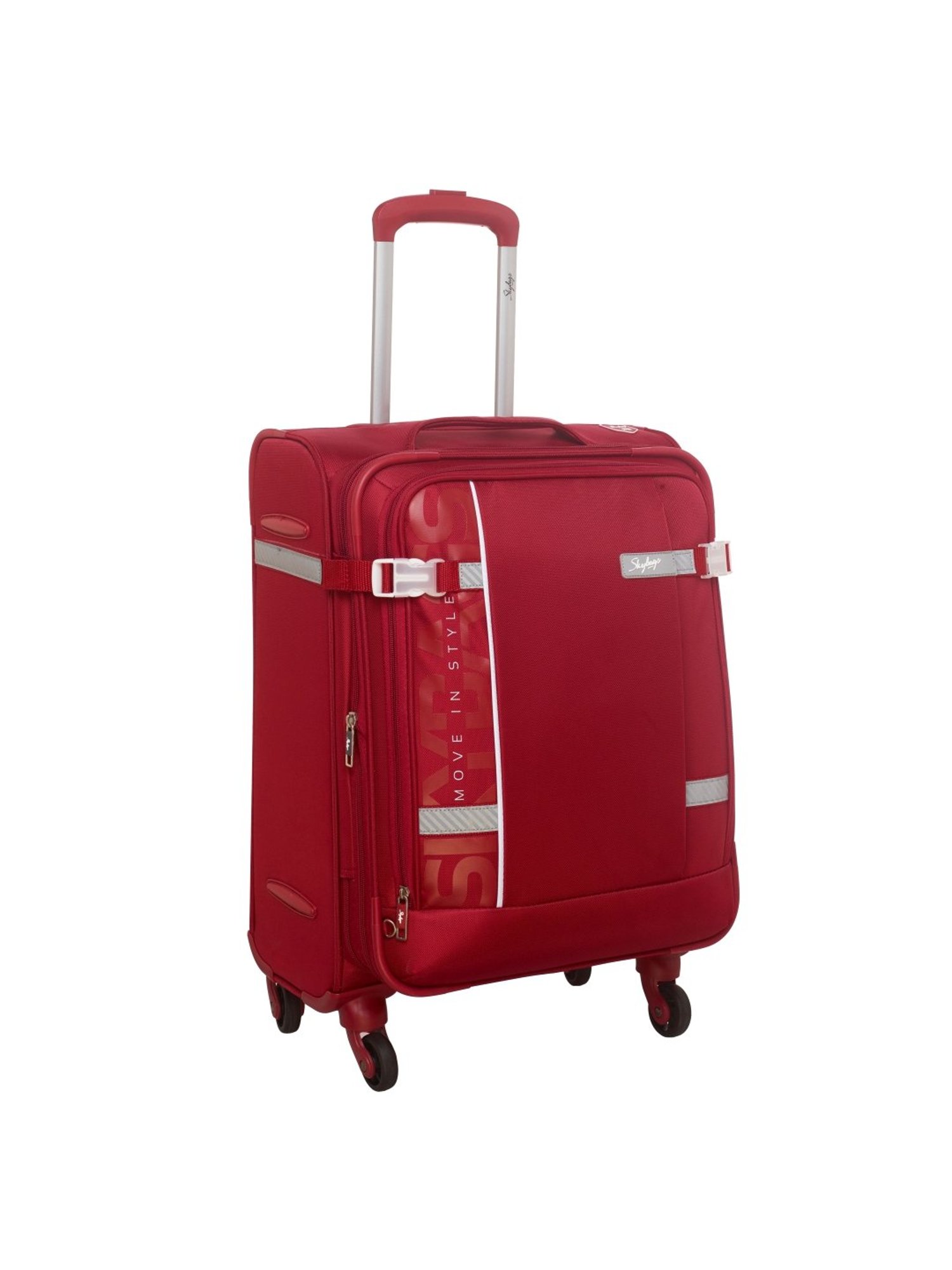 Skybags Snazzy Carmine Red 4 Wheel Small Soft Cabin Trolley - 39 cm
