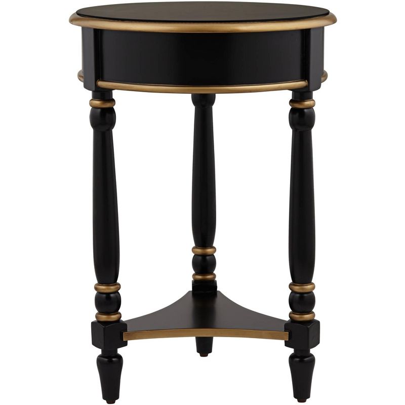 55 Downing Street Cason 18 1/4" Wide Black and Gold Round Side Table