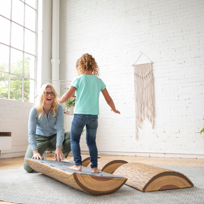 ECR4Kids SoftZone Tree Log Climber Play Set, Indoor Toddler Foam Obstacle Course, 4-Piece