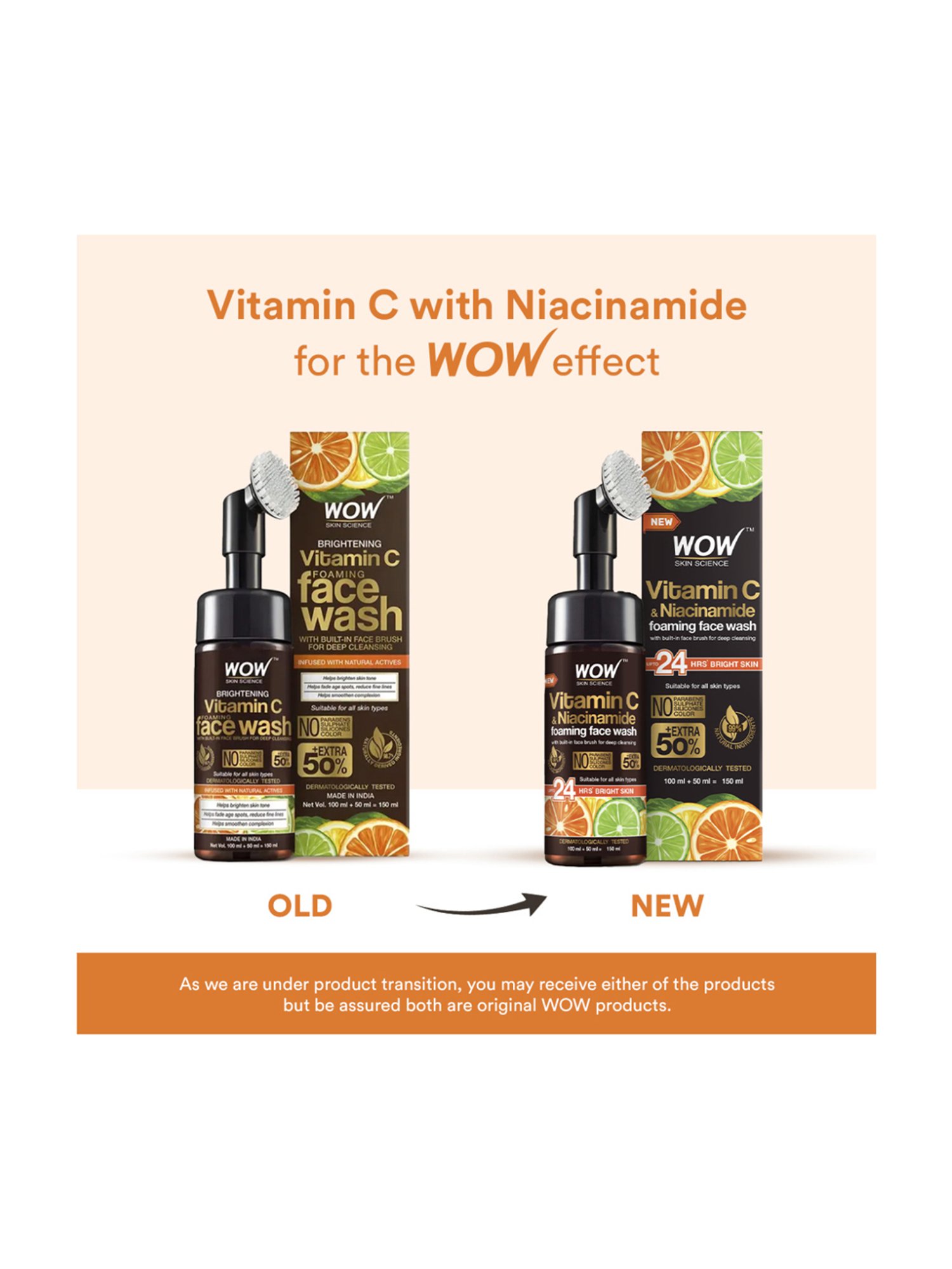 WOW Skin Science Brightening Vitamin C Foaming Face Wash - 150 ml