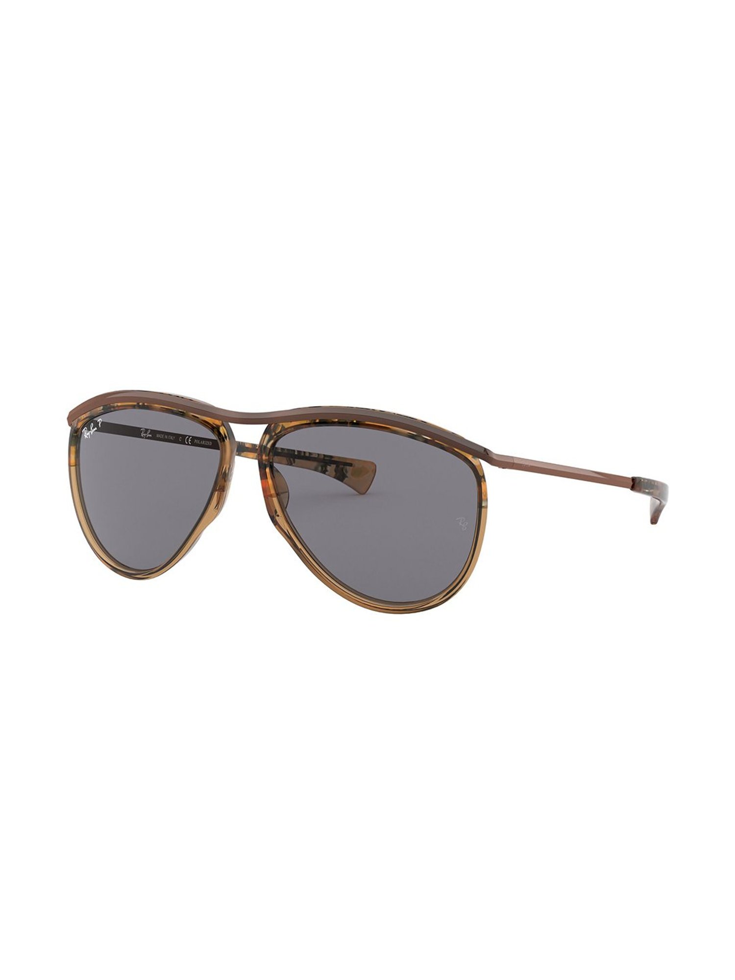 RAY-BAN Unisex Polarized Grey Lens Pilot Sunglasses - 0RB221912874859