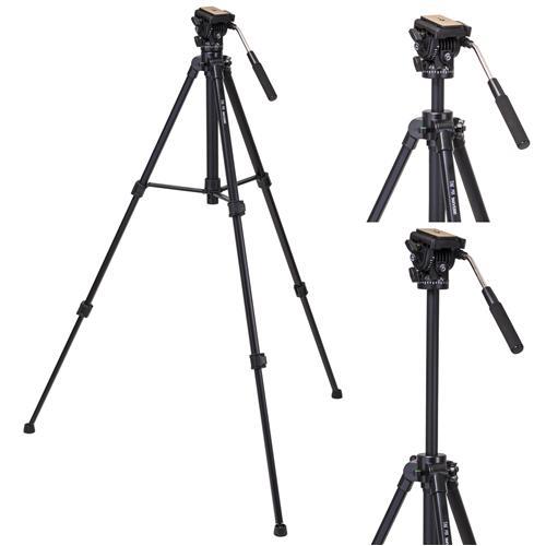 Takama 66" 3 Section Video Tripod with Fluid Head, 10 Lbs Capacity #TAK-V3300