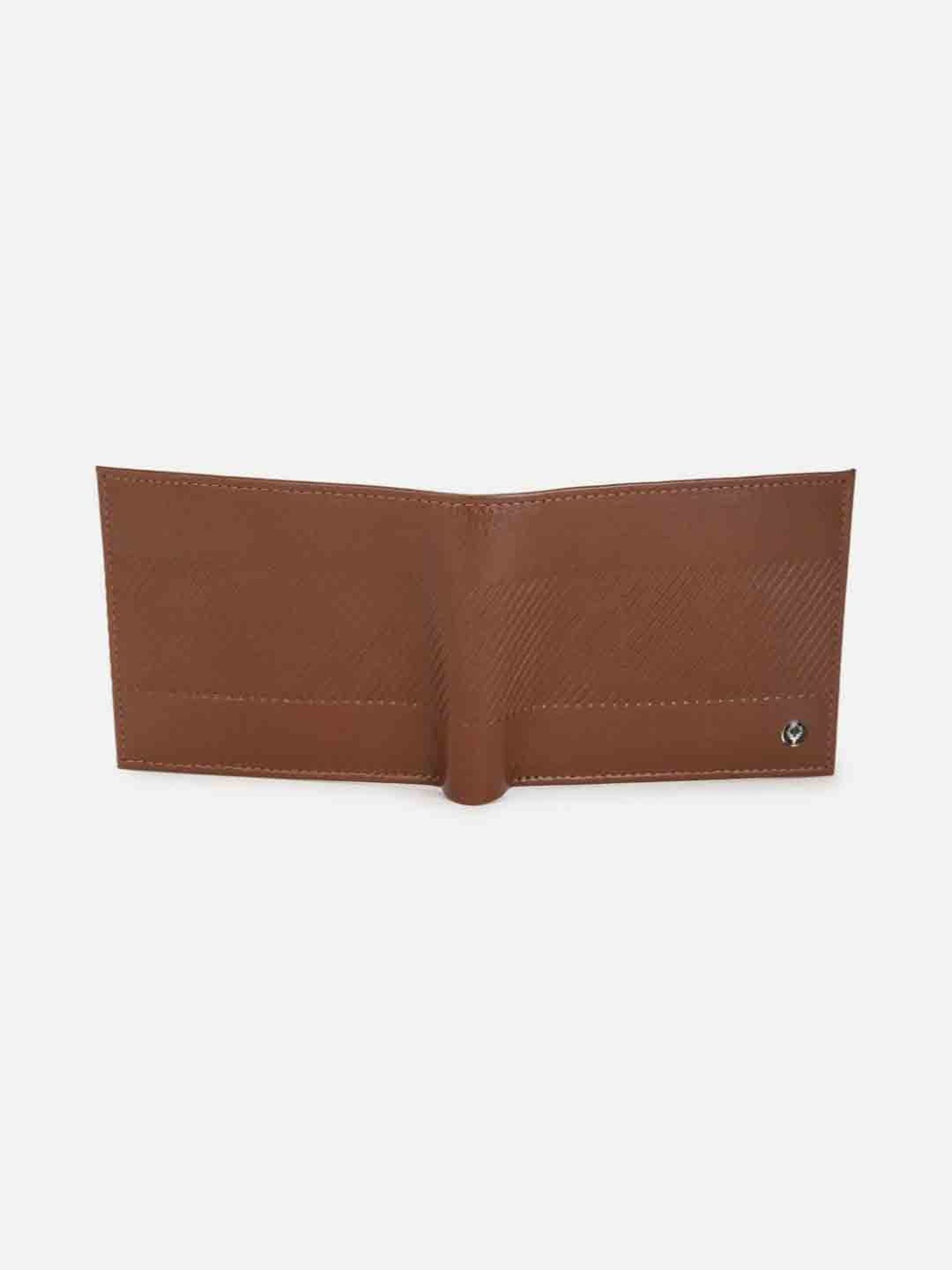 Allen Solly Brown Textured Leather Bi-Fold Wallet for Men