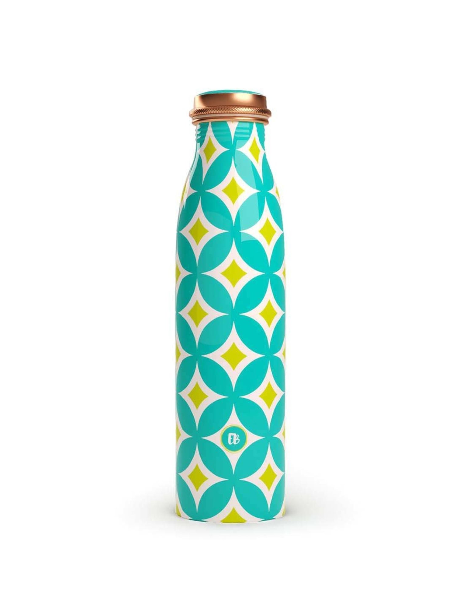 Everything Beautiful Aqua Blue Copper Water Bottle - Seamless (0.95 L)