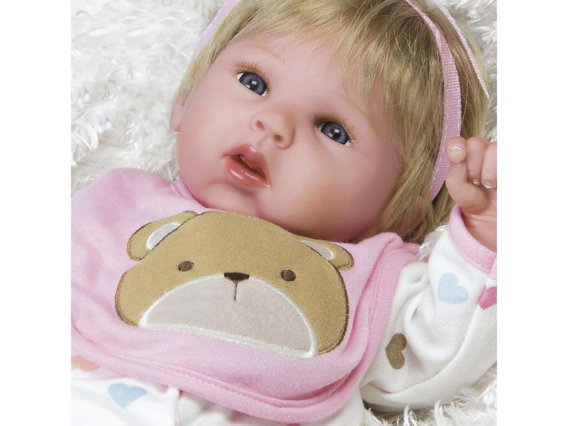 Paradise Galleries "Happy Teddy" Girl Reborn Baby Doll.  19" Great 1st Baby Doll That Comes With 3 Accessories.  Age 3+