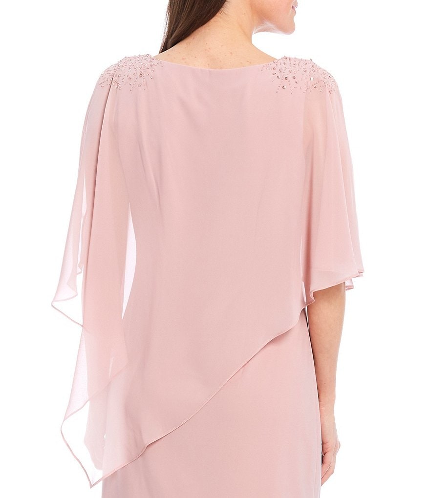 Marina Sequin Lace Round Neck 3/4 Sleeve Sheath Dress