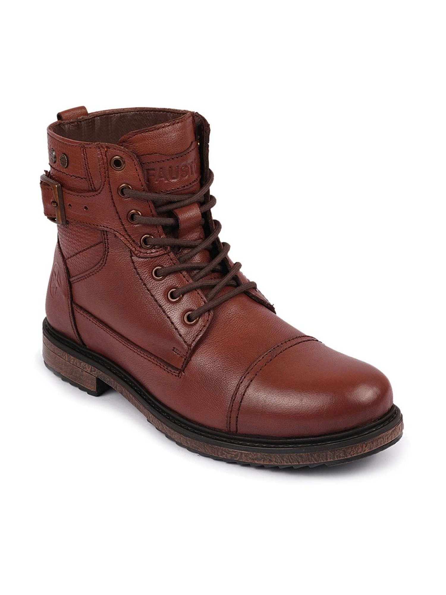 Fausto Men's Tan Biker Boots