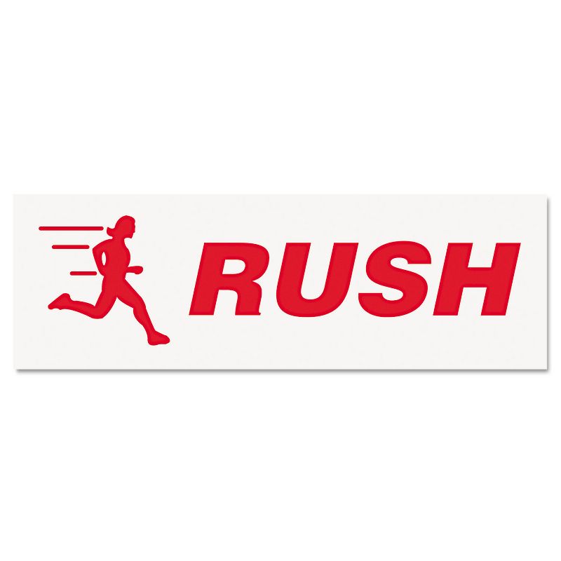 Accustamp2 Pre-Inked Shutter Stamp with Microban Red RUSH 1 5/8 x 1/2 035590
