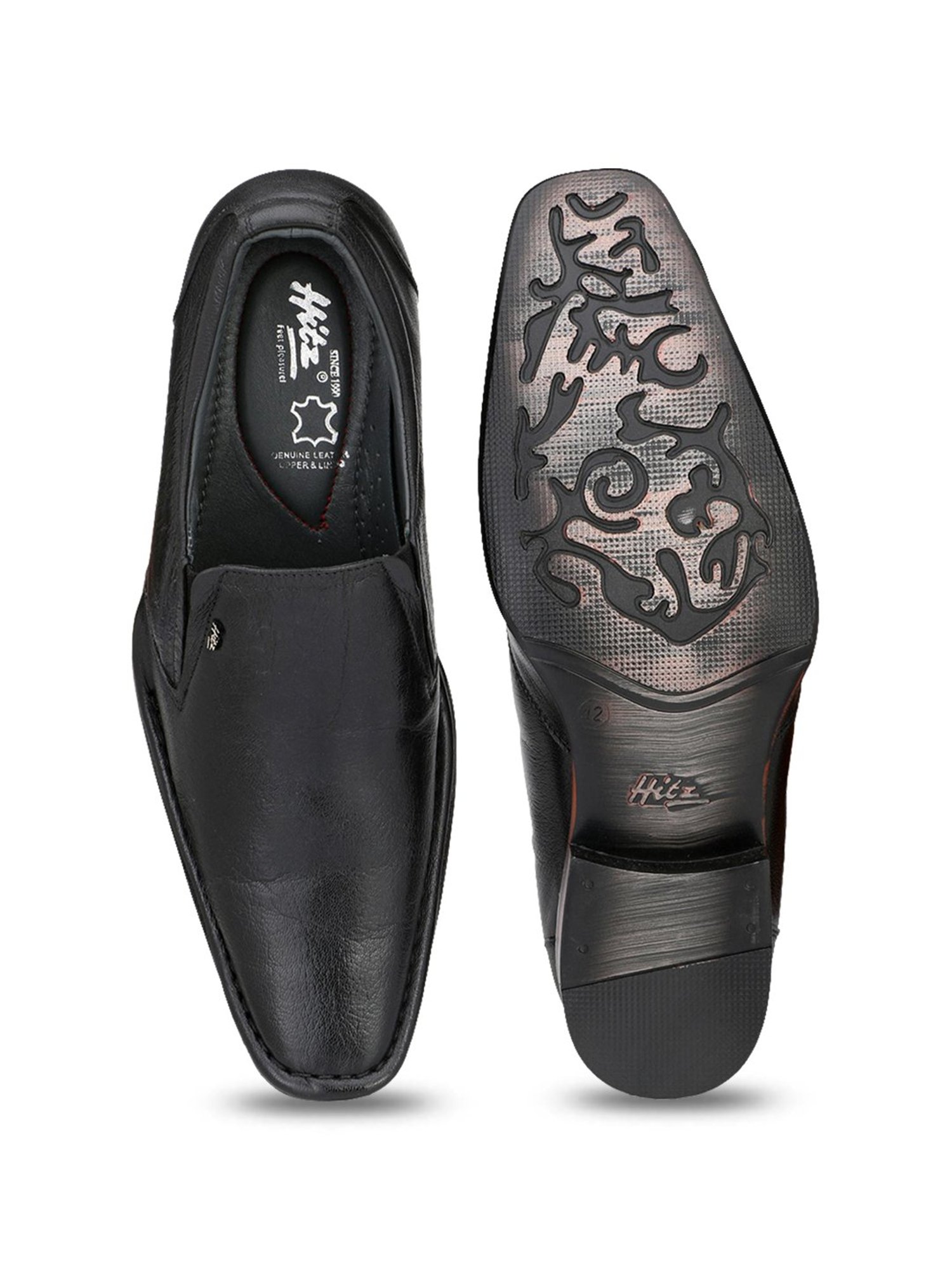 Hitz Men's Black Formal Slip-ons