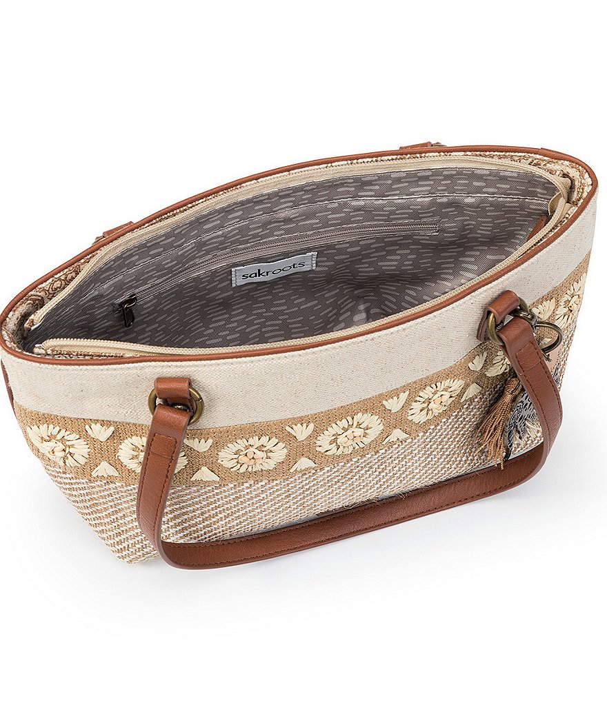 Sakroots Ellis Small Floral Straw Satchel