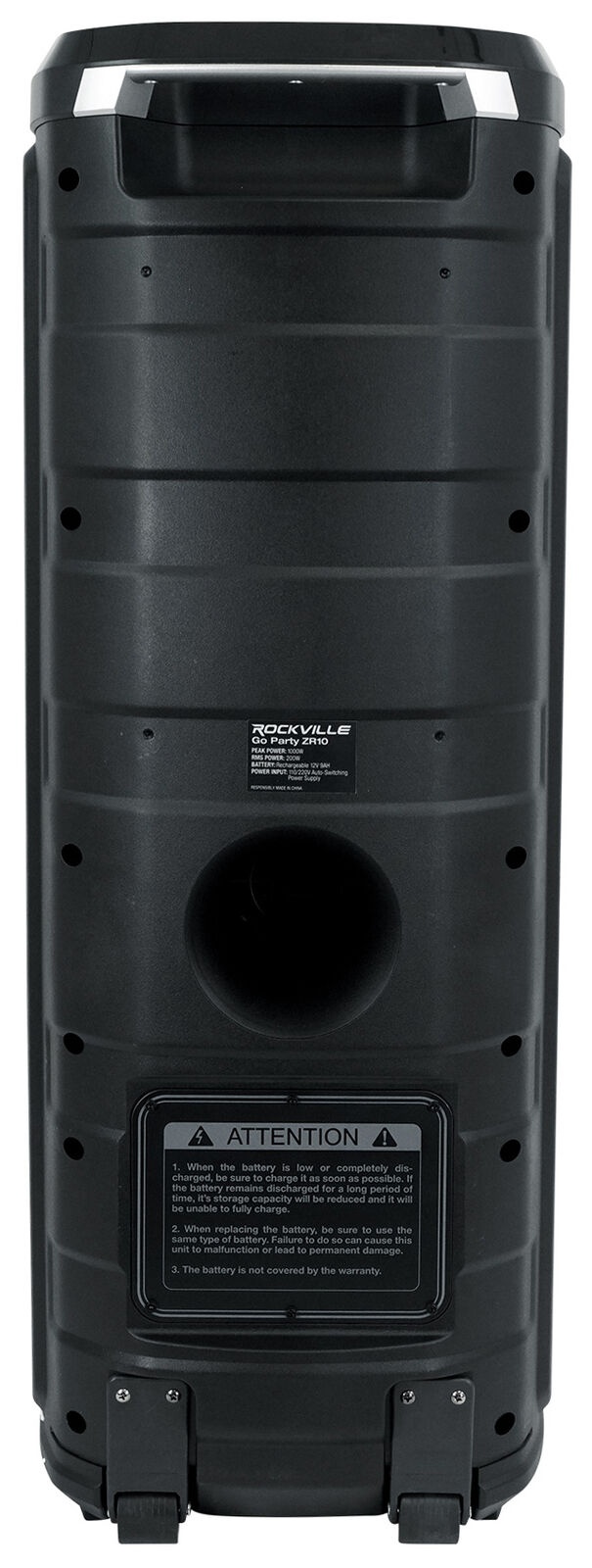 Go Party ZR10 Dual 10" Portable Wireless LED Bluetooth Speaker+UHF Mic