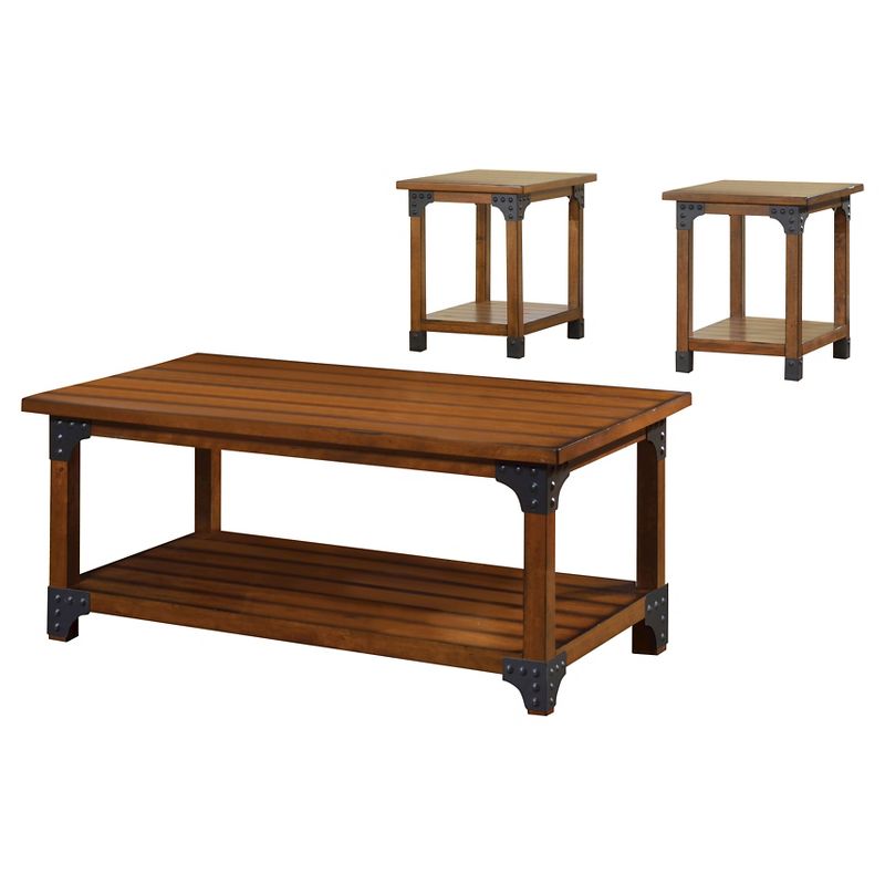 3pc Lenmark Occasional Table Set Oak - HOMES: Inside + Out