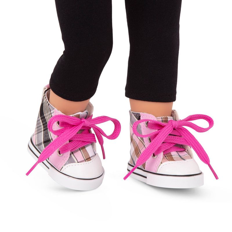 Our Generation High-Top Shoes for 18" Dolls - Plaid All Over