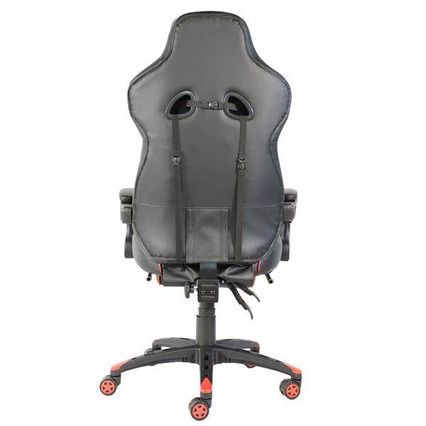 C-type Foldable Nylon Foot Racing Chair with Footrest Gaming Chair Massage Office Computer Adjustable Swivel Leather Chair High Back Desk Chair Headrest(Orange)