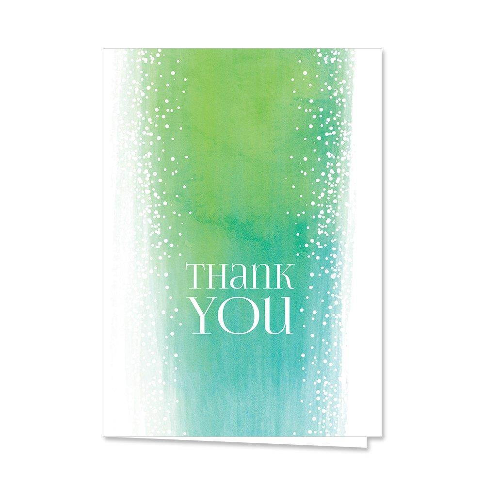 Ombre Watercolor Thank You Note Card Assortment Pack - Set of 36 cards - 6 designs blank inside - with white envelopes (53806)