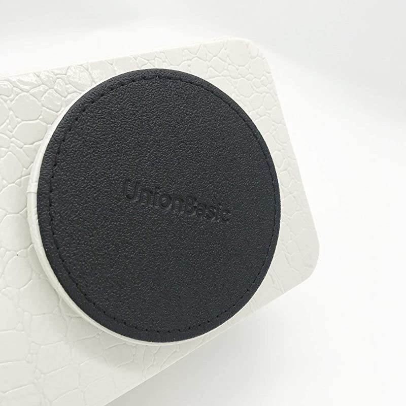 PU Leather Crocodile Pattern 360 Degrees Rotatable Remote ControlController Organizer Spinning TV GuideMailMedia Desktop Organizer Caddy Holder Crocodile White