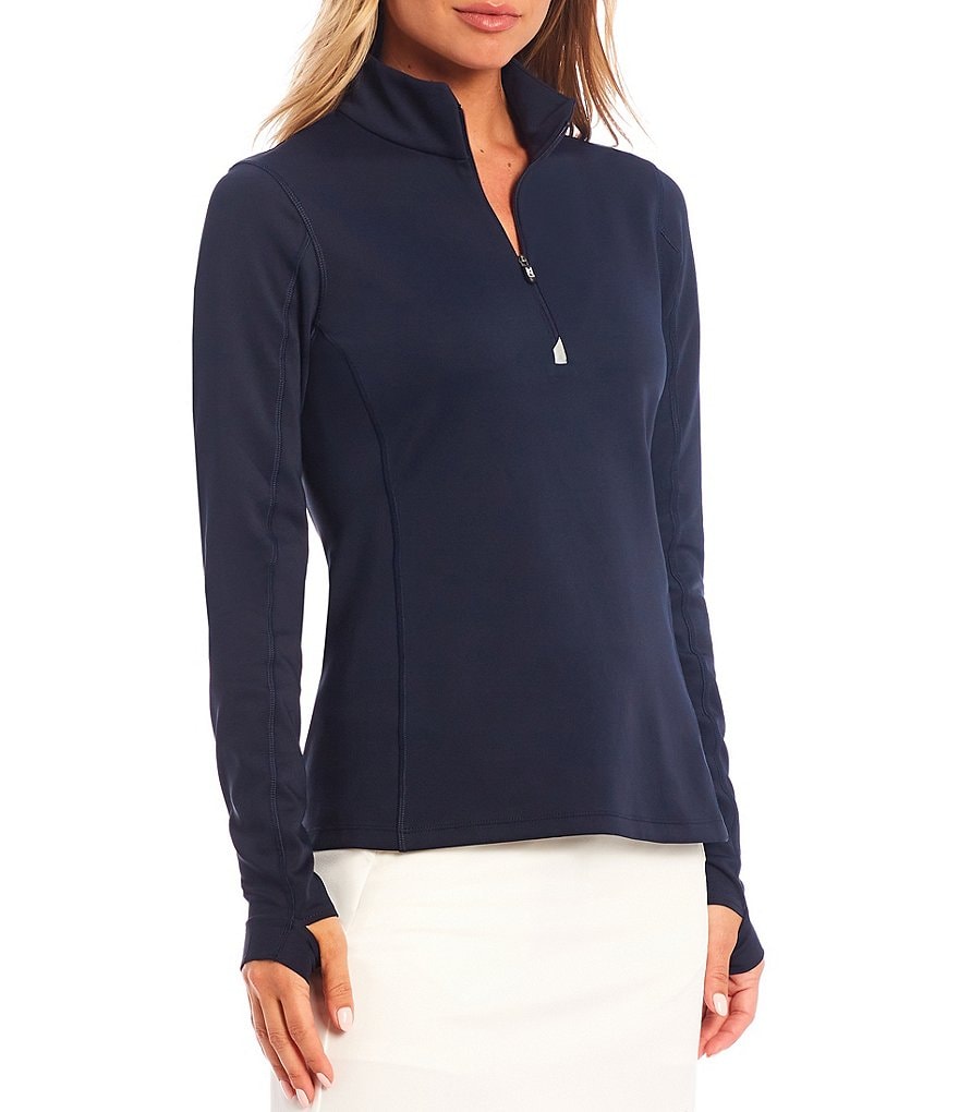 IBKUL Solid Long Sleeve Mock Neck Top