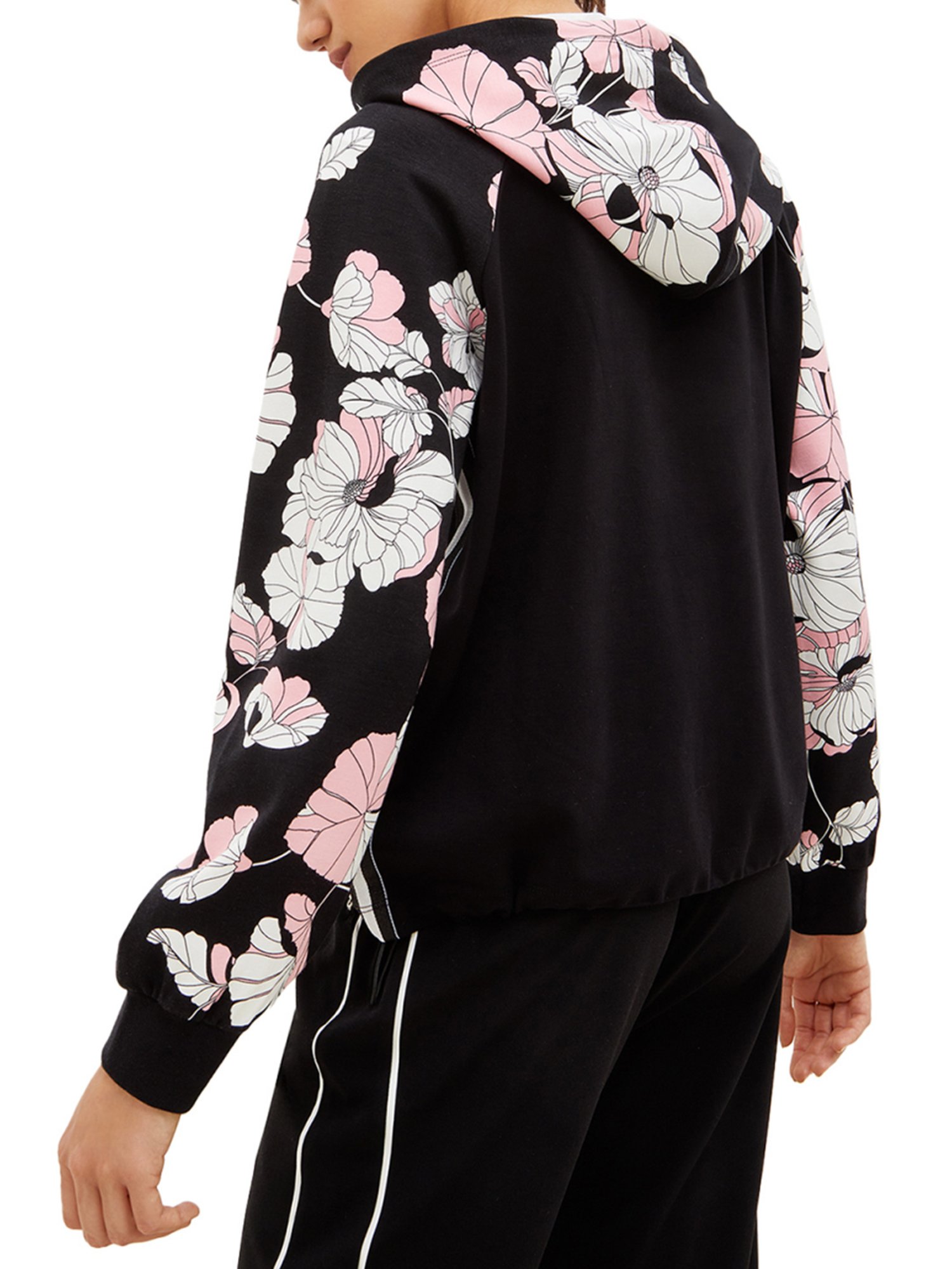 Liu Jo Flower Dragee & Nero Floral Print Regular Fit Hoodie