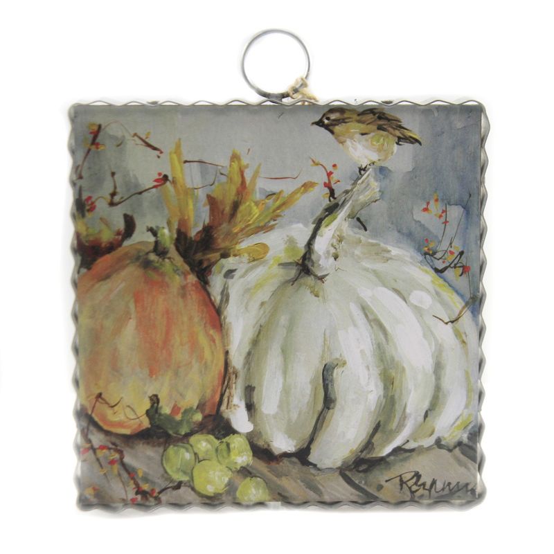 Fall 6.0" Mini Autumn Dreams Print Pumpkins Autumn  -  Wall Sign Panels