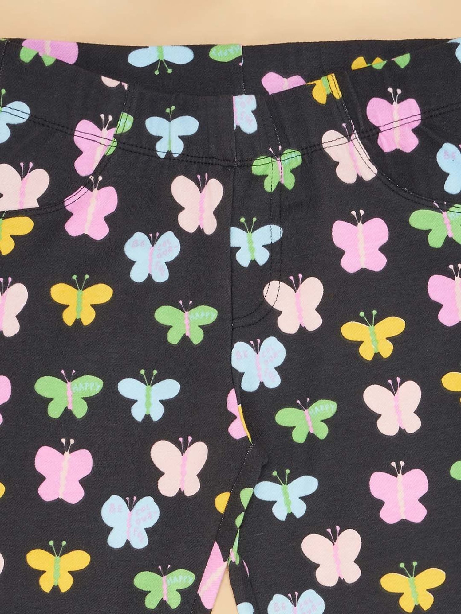 Pantaloons Junior Forest Black Printed Jeggings