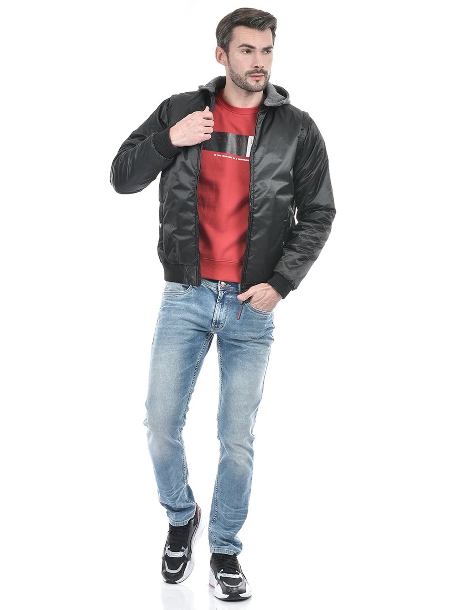 Lawman Pg3 Black & Navy Regular Fit Reversible Jacket