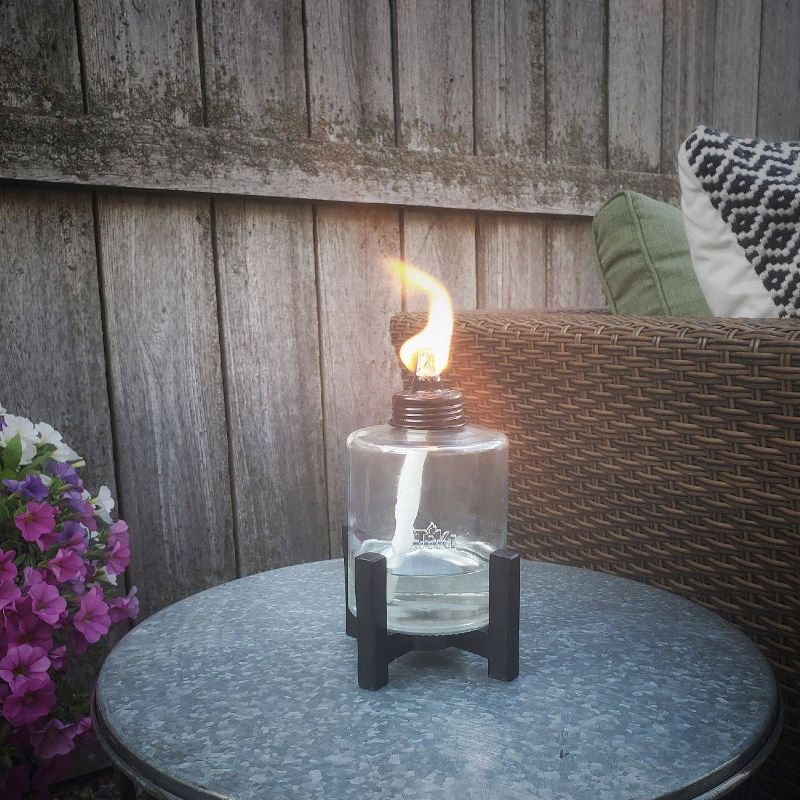 Elevated Tall Glass Tabletop Outdoor Torch - TIKI
