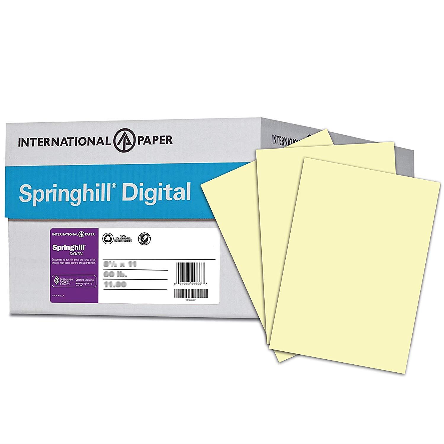 Springhill Colored Paper, Cardstock Paper, Canary Paper, 110lb, 199gsm, 8.5 x 11, 8 Reams / 2,000 Sheets - Index Card Stock, Thick Paper (035300C)