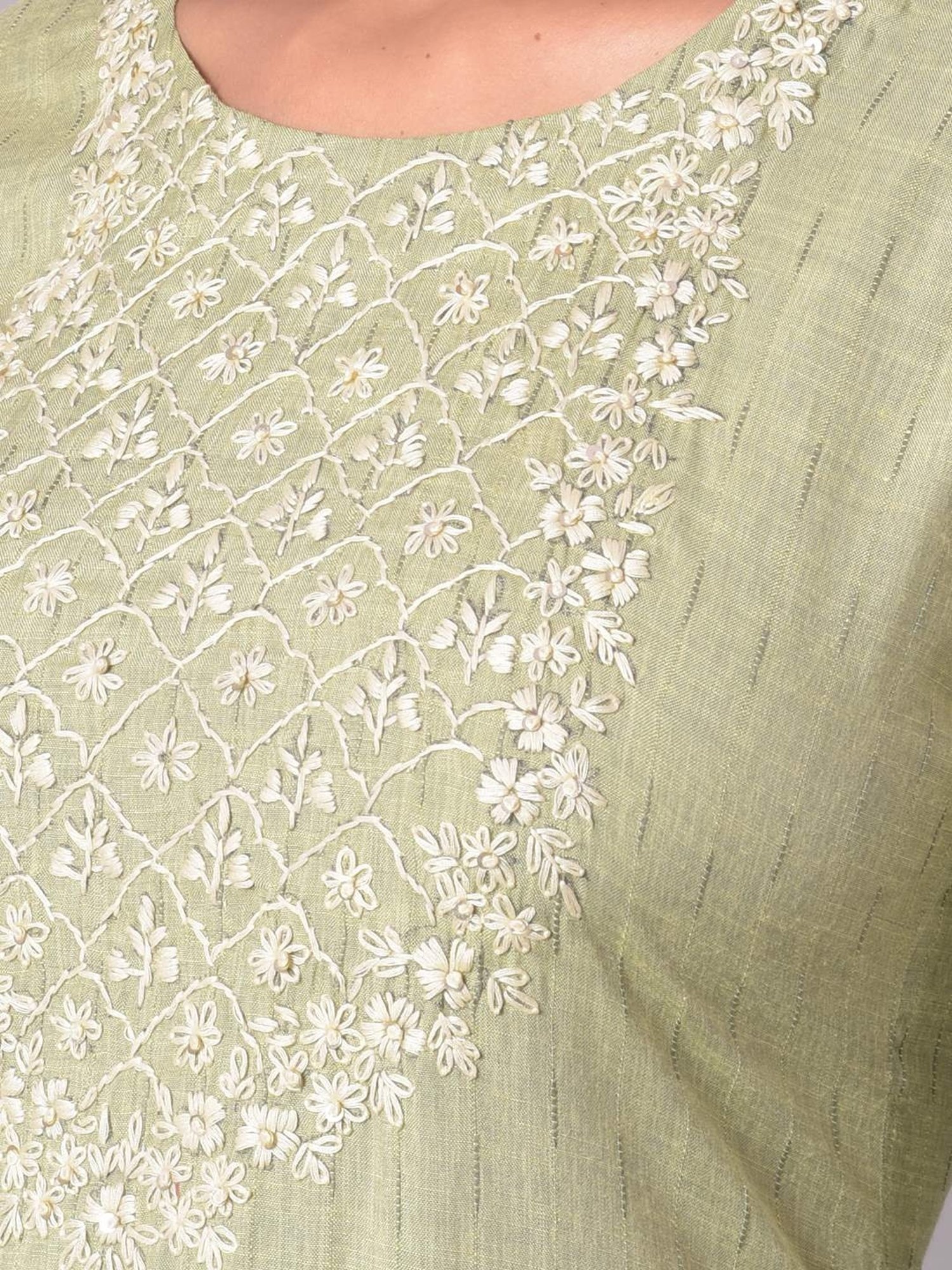 Dollar Missy Green Embroidered Straight Kurta