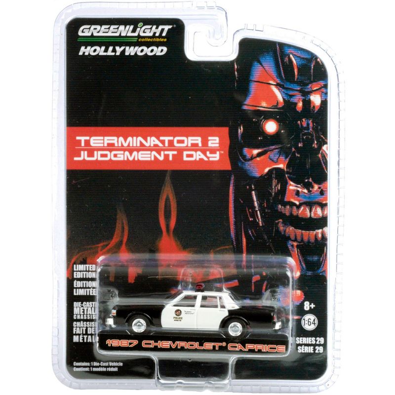 1987 Chevrolet Caprice "Metropolitan Police" "Terminator 2: Judgment Day" (1991) Movie "Hollywood Series" 1/64 Diecast Model Car by Greenlight