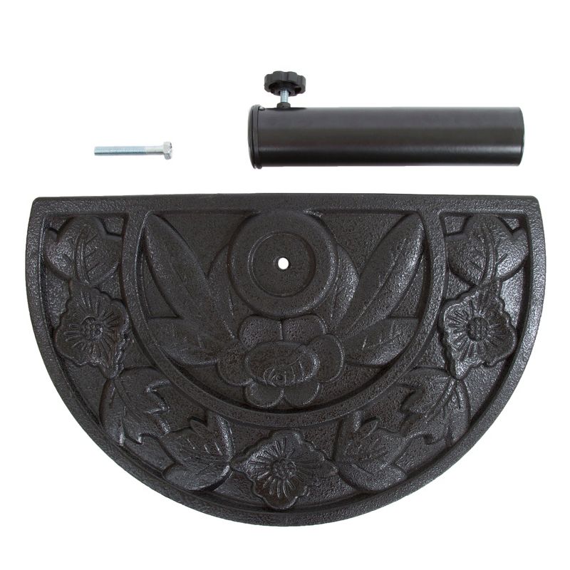 20 lb Half Round Umbrella Base - Black - Pure Garden