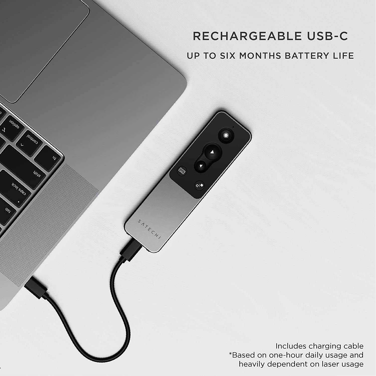 Satechi R1 Bluetooth Presentation Remote &ndash; Wireless Presenter for PowerPoint & Keynote &ndash; Compatible with MacBook Pro 2020, 2020 MacBook Air M1, 2020 iPad Air, 2020 iPad Pro