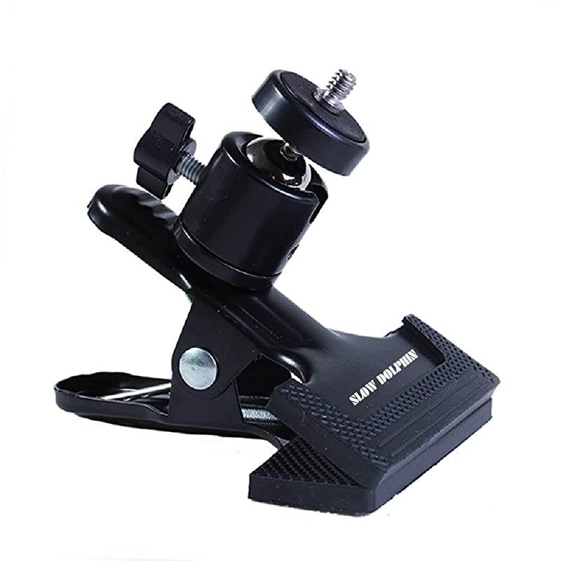 Tripod Camera Clip Clamp Flash Reflector Holder Mount with 14 Inch Screw 360 Degree Swivel for Studio Backdrop Camera SLR Digital SLR Video CameBlack