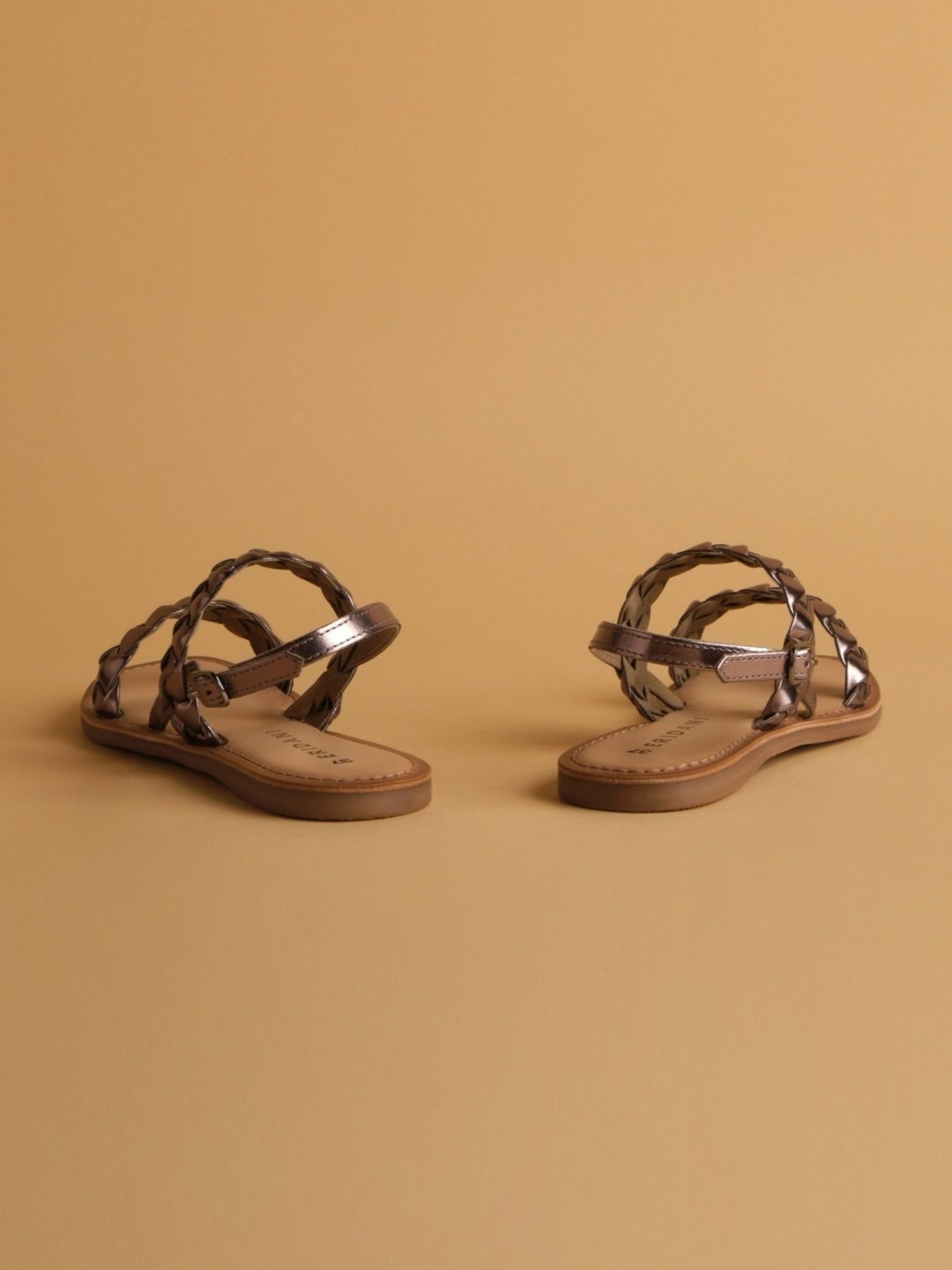 Eridani Women's Ammora Gun Metal Back Strap Sandals