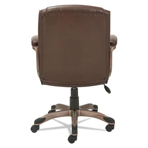 Alera Veon Series Low-Back Leather Task Chair w/Coil Spring Cushion, Brown