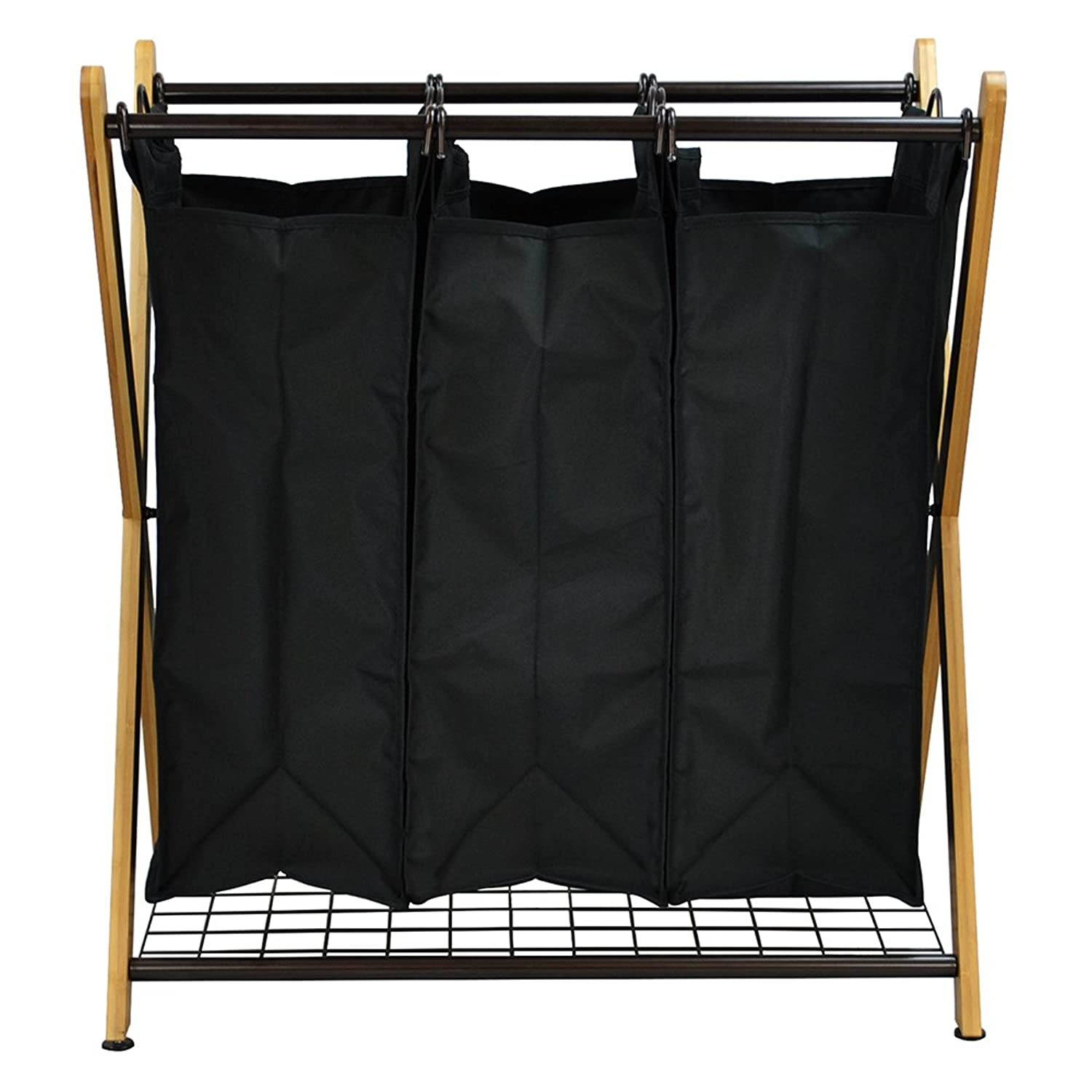 Oceanstar Bamboo 3-Bag Laundry Sorter